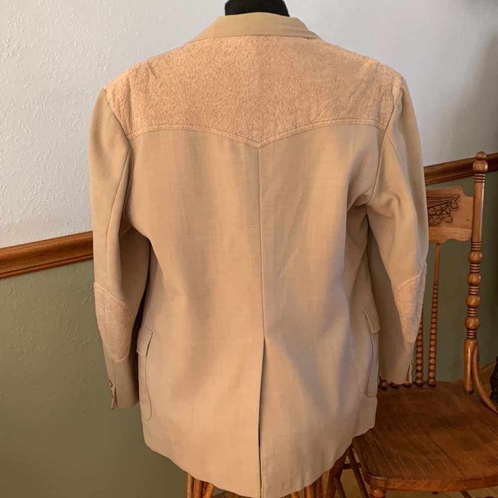 Vintage Pen West Pendleton Western Blazer Suede Elbow Patches size 46L - Picture 5 of 11